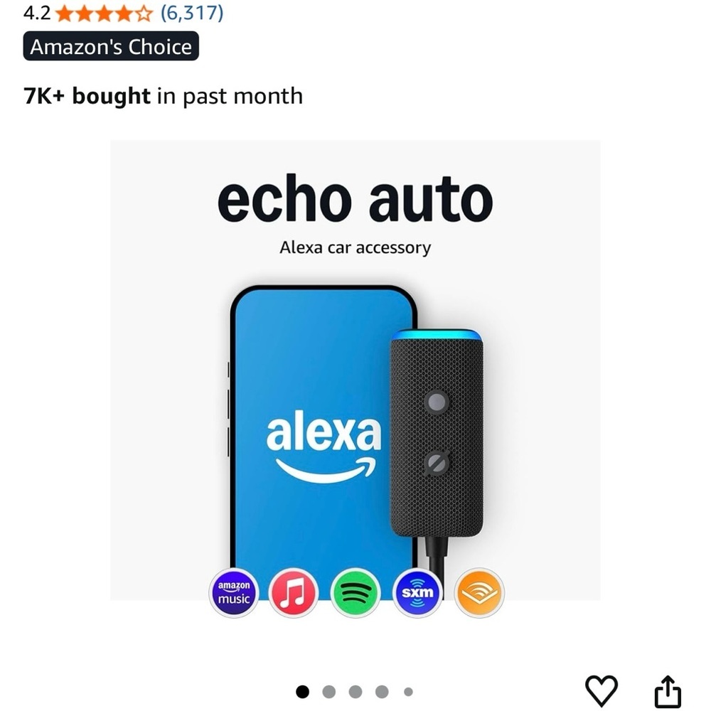NEW never used Echo Auto Alexa Car Adapter - Black and Blue